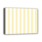Vertical Stripes - White and Blond Yellow Deluxe Canvas 16  x 12  (Stretched)