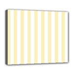 Vertical Stripes - White and Blond Yellow Deluxe Canvas 24  x 20  (Stretched)