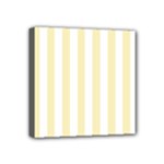 Vertical Stripes - White and Blond Yellow Mini Canvas 4  x 4  (Stretched)