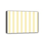 Vertical Stripes - White and Blond Yellow Mini Canvas 6  x 4  (Stretched)