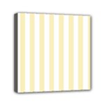 Vertical Stripes - White and Blond Yellow Mini Canvas 6  x 6  (Stretched)