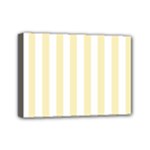 Vertical Stripes - White and Blond Yellow Mini Canvas 7  x 5  (Stretched)