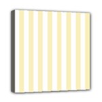 Vertical Stripes - White and Blond Yellow Mini Canvas 8  x 8  (Stretched)