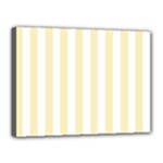 Vertical Stripes - White and Blond Yellow Canvas 16  x 12  (Stretched)