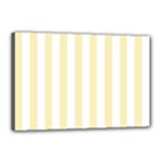 Vertical Stripes - White and Blond Yellow Canvas 18  x 12  (Stretched)