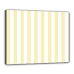 Vertical Stripes - White and Blond Yellow Canvas 20  x 16  (Stretched)