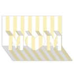 Vertical Stripes - White and Blond Yellow MOM 3D Greeting Card (8x4)