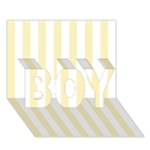 Vertical Stripes - White and Blond Yellow BOY 3D Greeting Card (7x5)