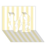 Vertical Stripes - White and Blond Yellow LOVE 3D Greeting Card (7x5)