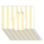 Vertical Stripes - White and Blond Yellow Apple 3D Greeting Card (7x5)