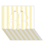 Vertical Stripes - White and Blond Yellow Clover 3D Greeting Card (7x5)