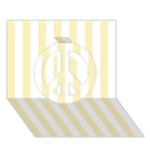 Vertical Stripes - White and Blond Yellow Peace Sign 3D Greeting Card (7x5)