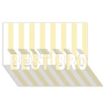 Vertical Stripes - White and Blond Yellow BEST BRO 3D Greeting Card (8x4)