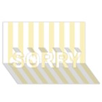 Vertical Stripes - White and Blond Yellow SORRY 3D Greeting Card (8x4)