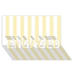 Vertical Stripes - White and Blond Yellow ENGAGED 3D Greeting Card (8x4)
