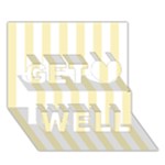 Vertical Stripes - White and Blond Yellow Get Well 3D Greeting Card (7x5)