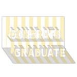 Vertical Stripes - White and Blond Yellow Congrats Graduate 3D Greeting Card (8x4)