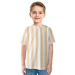 Vertical Stripes - White and Navajo White Yellow Kid s Sport Mesh Tee