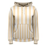 Vertical Stripes - White and Navajo White Yellow Women s Pullover Hoodie