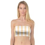Vertical Stripes - White and Navajo White Yellow Bandeau Top
