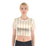 Vertical Stripes - White and Navajo White Yellow Cotton Crop Top