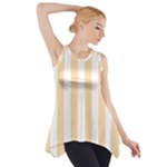 Vertical Stripes - White and Navajo White Yellow Side Drop Tank Tunic