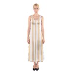 Vertical Stripes - White and Navajo White Yellow Full Print Maxi Dress