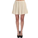 Vertical Stripes - White and Navajo White Yellow Skater Skirt