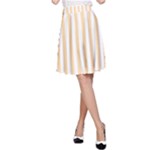 Vertical Stripes - White and Navajo White Yellow A-Line Skirt