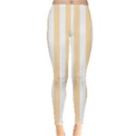 Vertical Stripes - White and Navajo White Yellow Women s Leggings