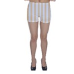 Vertical Stripes - White and Navajo White Yellow Skinny Shorts
