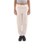 Vertical Stripes - White and Navajo White Yellow Women s Jogger Sweatpants