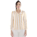 Vertical Stripes - White and Navajo White Yellow Wind Breaker (Women)