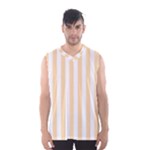 Vertical Stripes - White and Navajo White Yellow Men s Basketball Tank Top