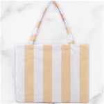 Vertical Stripes - White and Navajo White Yellow Mini Tote Bag
