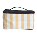 Vertical Stripes - White and Navajo White Yellow Cosmetic Storage Case