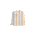 Vertical Stripes - White and Navajo White Yellow Drawstring Pouch (XS)