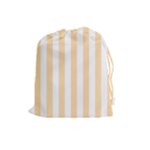 Vertical Stripes - White and Navajo White Yellow Drawstring Pouch (L)