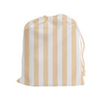Vertical Stripes - White and Navajo White Yellow Drawstring Pouch (XL)