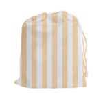 Vertical Stripes - White and Navajo White Yellow Drawstring Pouch (XXl)