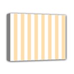 Vertical Stripes - White and Navajo White Yellow Deluxe Canvas 14  x 11  (Stretched)