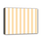 Vertical Stripes - White and Navajo White Yellow Deluxe Canvas 16  x 12  (Stretched)