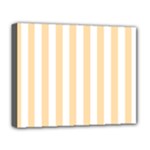 Vertical Stripes - White and Navajo White Yellow Deluxe Canvas 20  x 16  (Stretched)