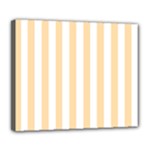 Vertical Stripes - White and Navajo White Yellow Deluxe Canvas 24  x 20  (Stretched)