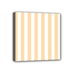 Vertical Stripes - White and Navajo White Yellow Mini Canvas 4  x 4  (Stretched)