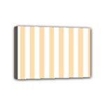 Vertical Stripes - White and Navajo White Yellow Mini Canvas 6  x 4  (Stretched)