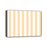 Vertical Stripes - White and Navajo White Yellow Mini Canvas 7  x 5  (Stretched)