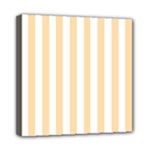 Vertical Stripes - White and Navajo White Yellow Mini Canvas 8  x 8  (Stretched)