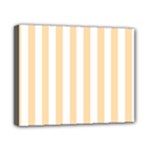 Vertical Stripes - White and Navajo White Yellow Canvas 10  x 8  (Stretched)