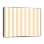 Vertical Stripes - White and Navajo White Yellow Canvas 16  x 12  (Stretched)